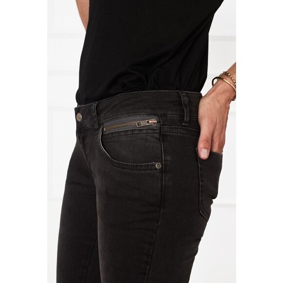 💕ANINE BING💕 CROPPED JEAN WITH ZIPPERS CHARCOAL - Picture 8 of 16